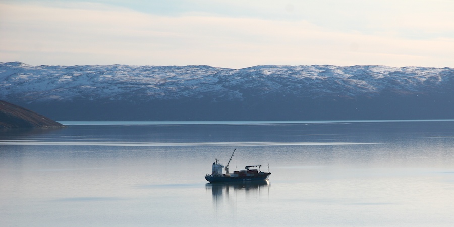 Supplies are brought to Greenland by way of container ship at the small, makeshift port near Kangerlussuaq. From here, they are distributed to the outlying villages of the coast.